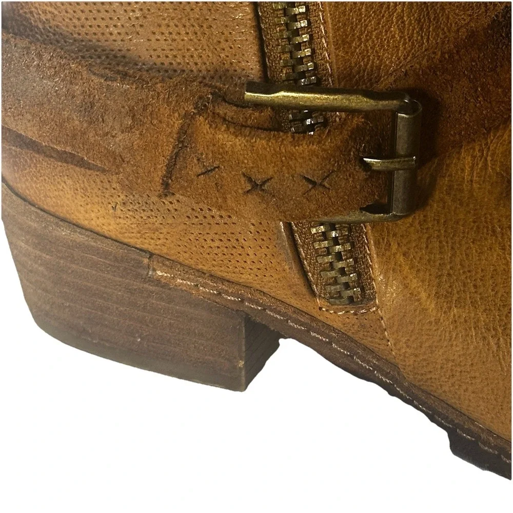 Dolce Vita Womens Size 8 M Brown Leather Zip Buckle‎ Ankle Fashion Boots Bootie
